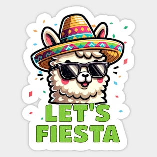 Let's Fiesta Llama Sticker